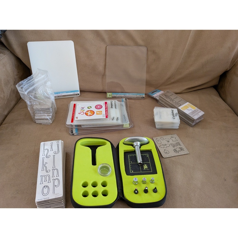 Lot of Cricut Cuttlebug Die Cutting Embossing Plates‎ A B C Magnetic + Pads